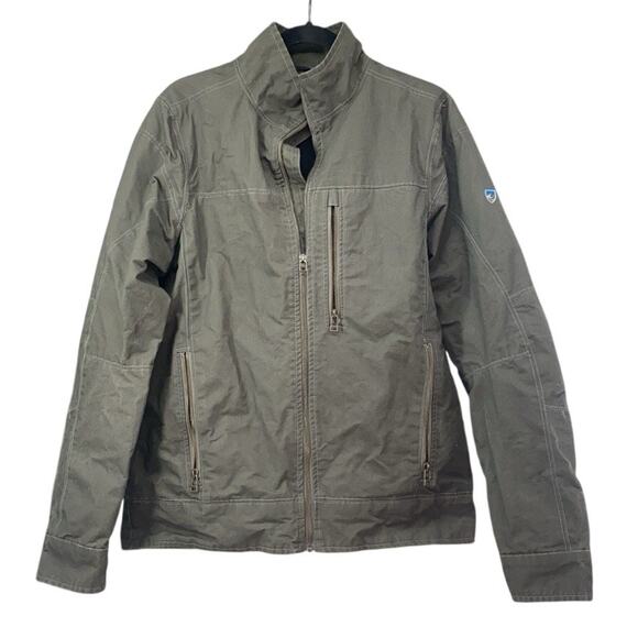 Kuhl Burr Canvas Jacket Fleece Lined Small Mens Green Patina Hiking - Picture 1 of 14